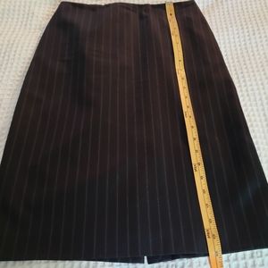 Stripped wool pencil skirt black